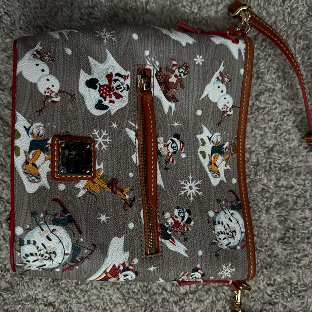 Dooney & Bourke Gray Snowman Print Crossbody Bag